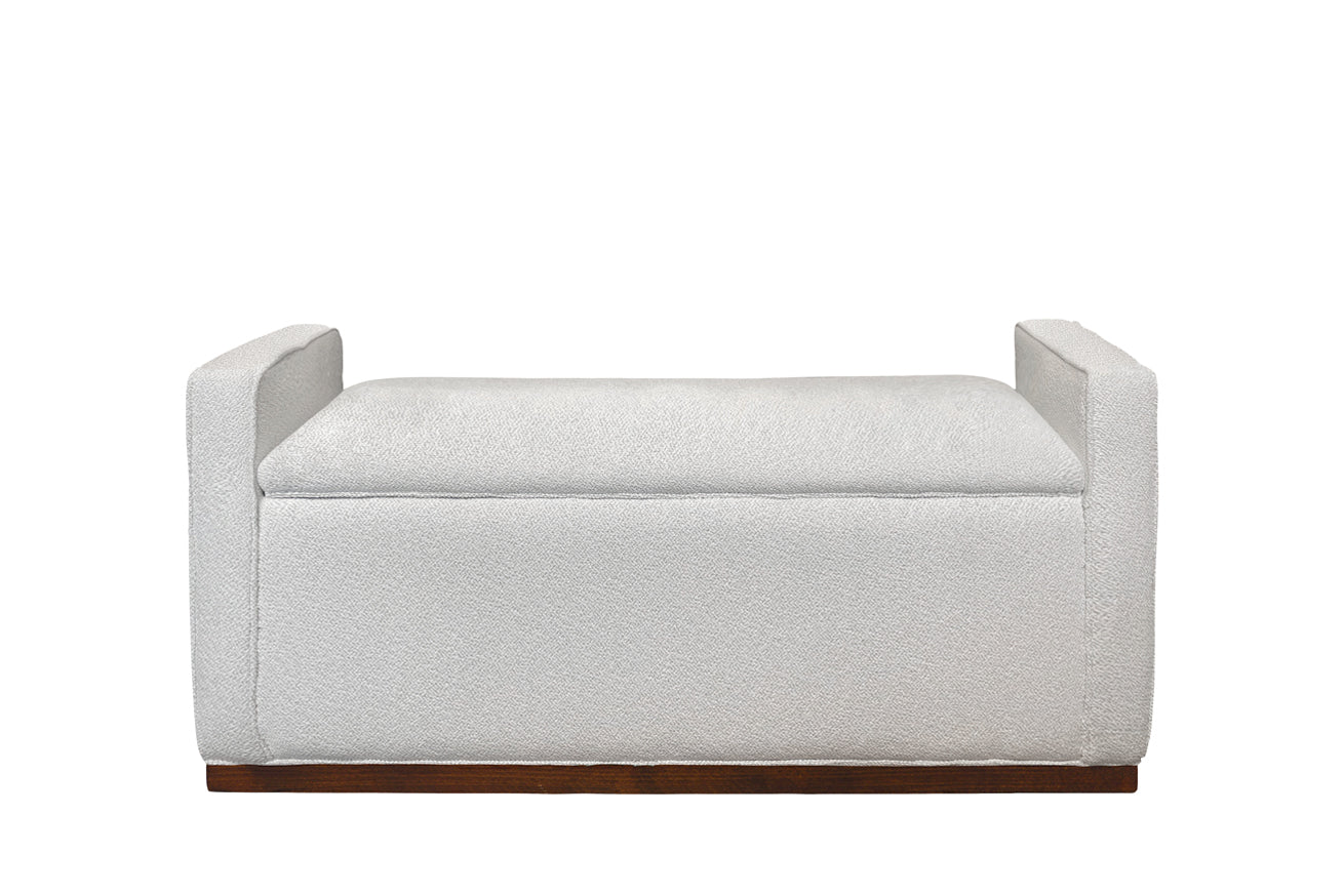David Seyfried Box Ottoman with Arms in light fabric