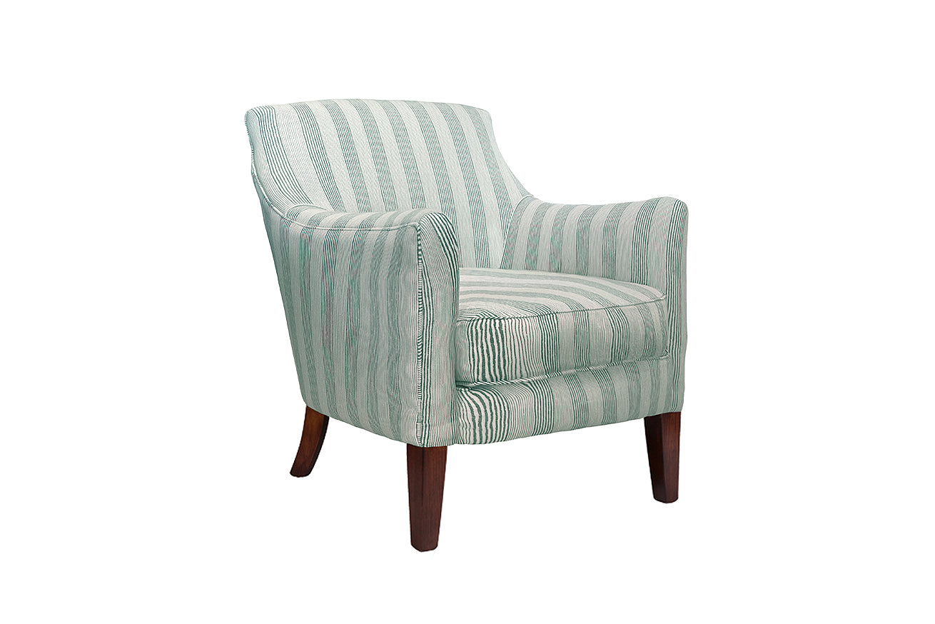 David Seyfried Cadogan Chair (Tapered Leg) in Fermoie Ticking TICK-008 fabric