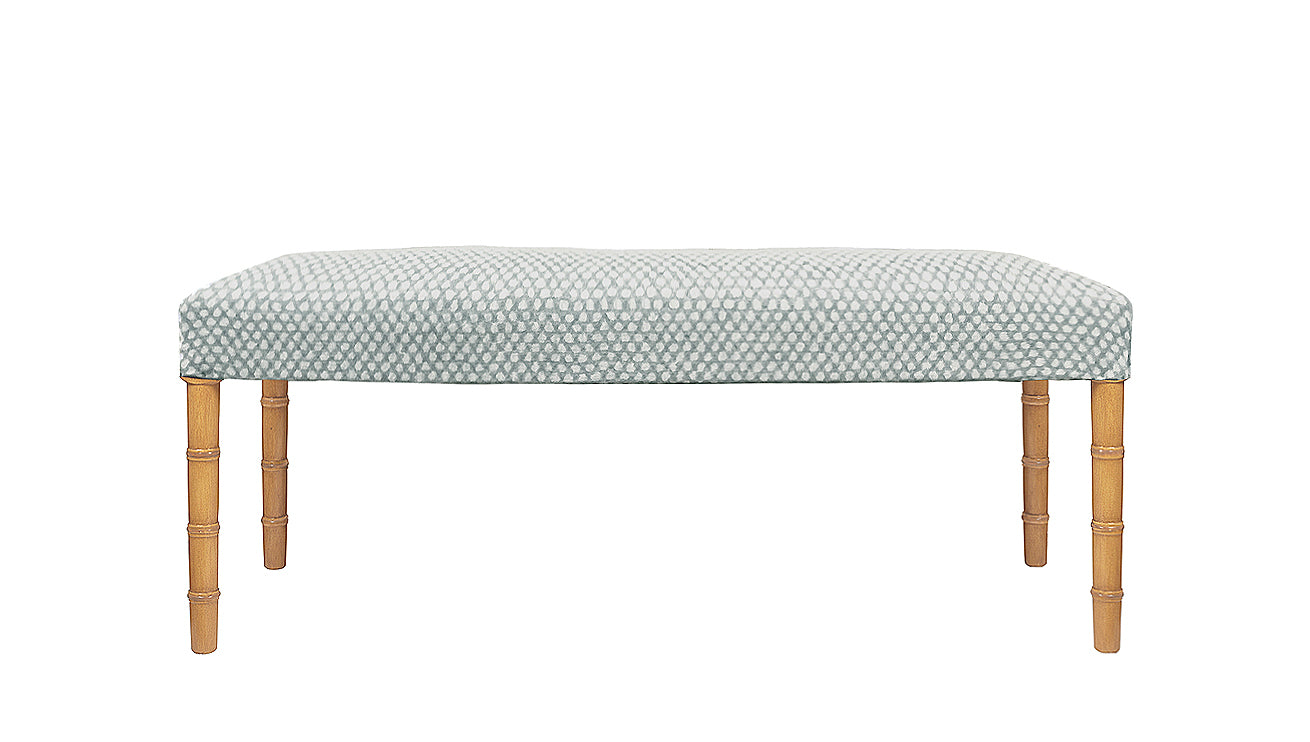 David Seyfried Gresham Stool in Fermoie Wicker N-116 fabric