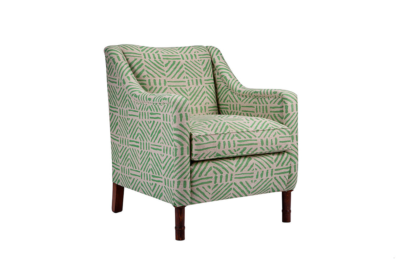 David Seyfried Munro Chair in Blithfield Fabric