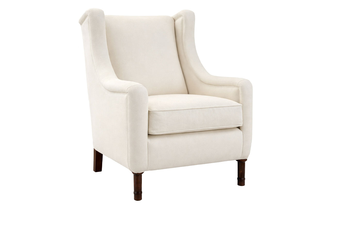 David Seyfried Halkin Chair in cream calico fabric. Showroom Clearance.
