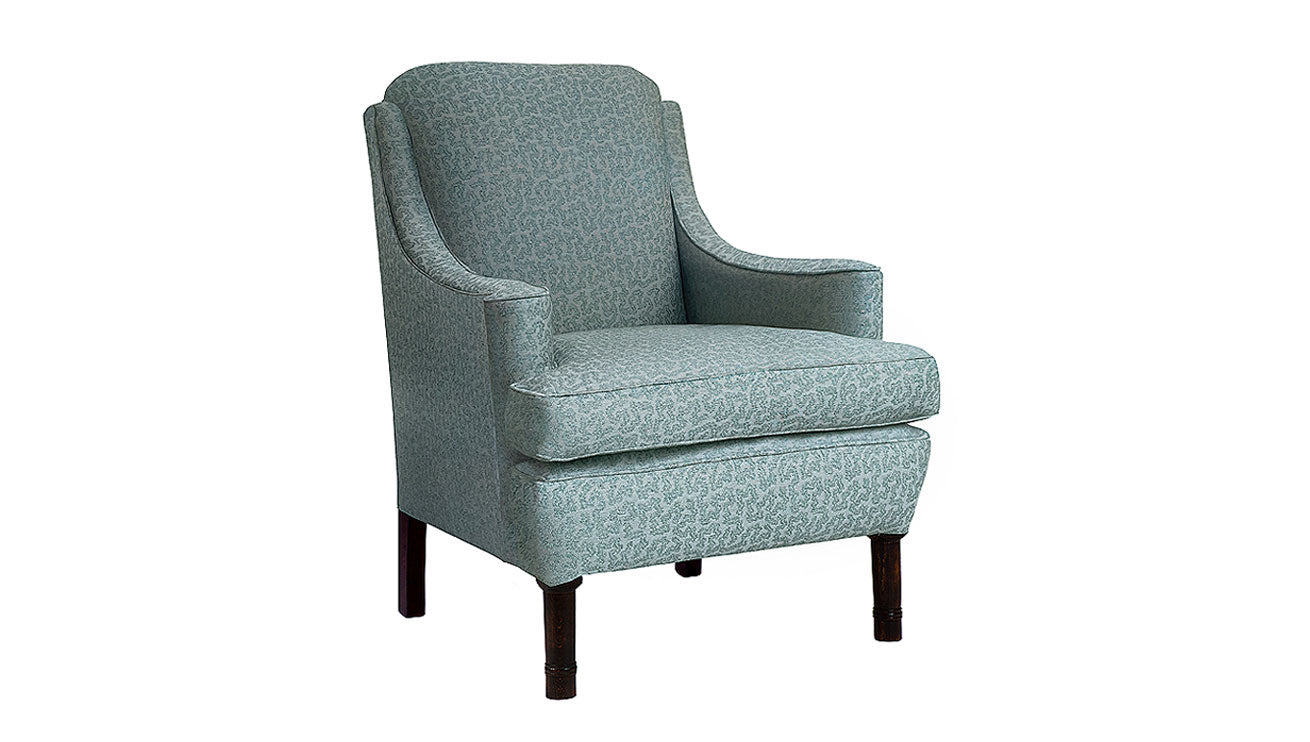 David Seyfried Ripple Chair (Large) in Salvesen Graham Seaweed Woven Aegean fabric. Showroom Clearance