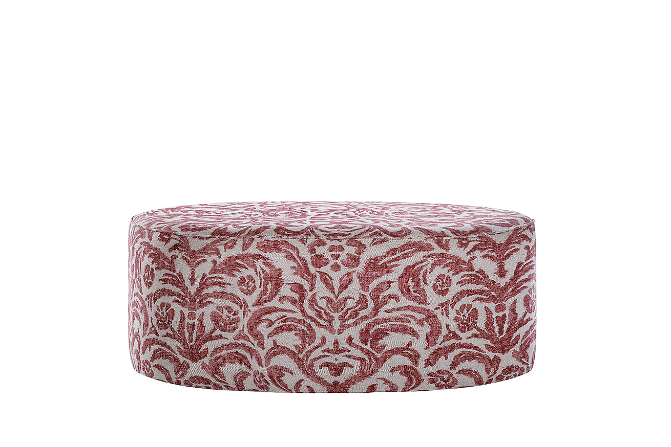 David Seyfried Oval stool in red fabric