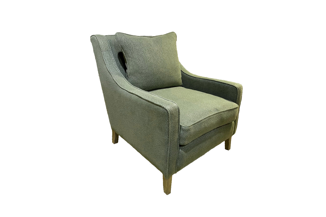 David Seyfried Draycott chair in Jason D'Souza fabric. Showroom clearance.