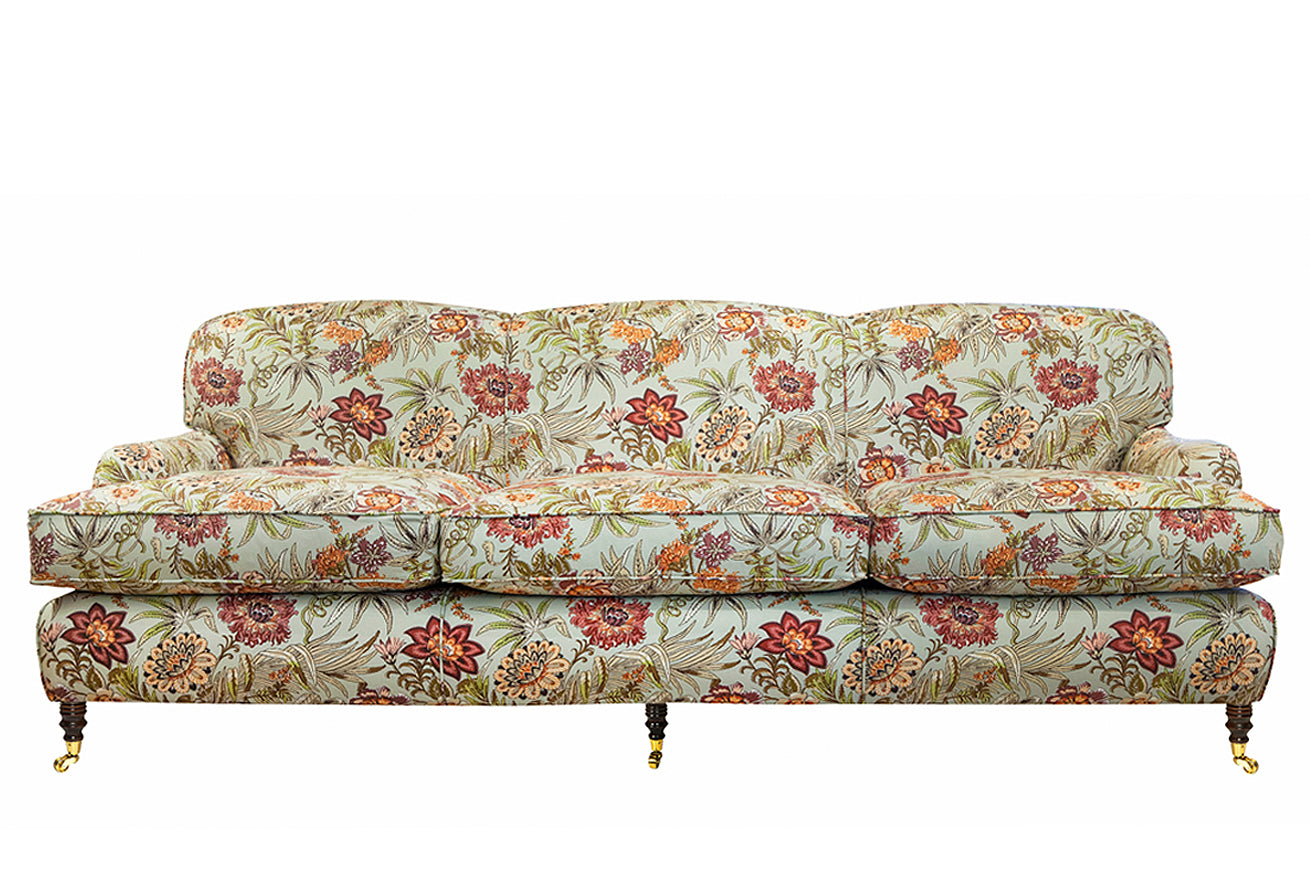David Seyfried Oakley three seater sofa with floral pattern