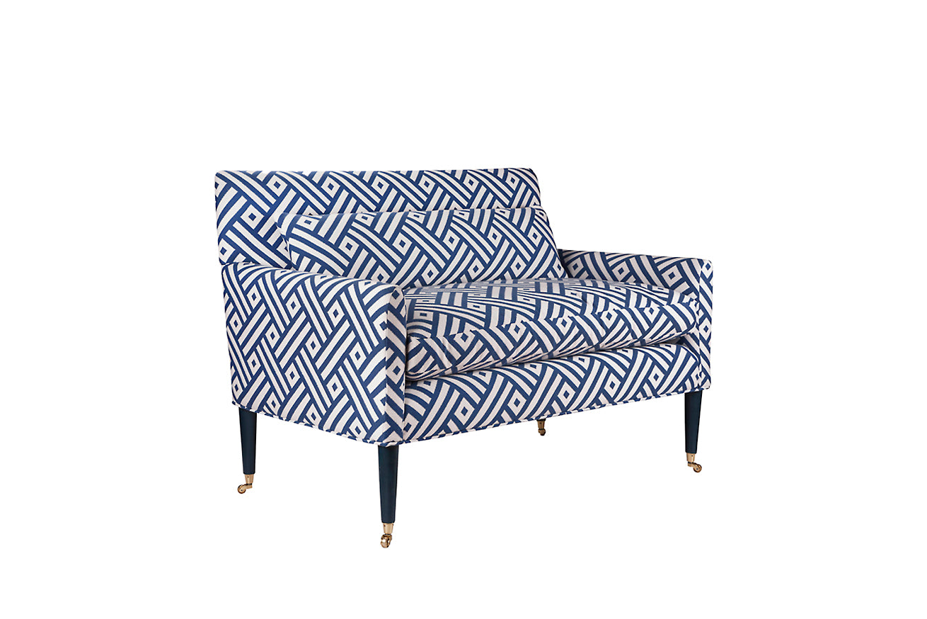 David Seyfried Salvesen Graham Sofa with geometric pattern side view