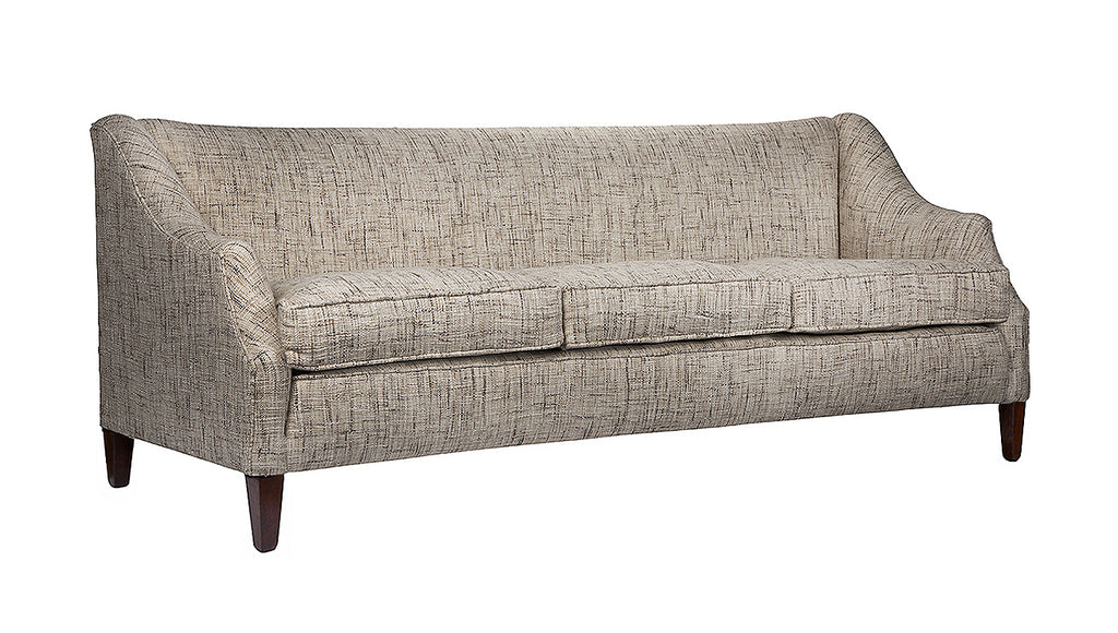 David Seyfried Cavendish Curved Sofa with tapered leg side view