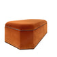 David Seyfried Arlington Stool in Manuel Canovas Rivoli Cuivre Velvet with James Hare Beauchamp Fontainbleu Velvet piping and a single row of large antiqued brass nails around base. Side view