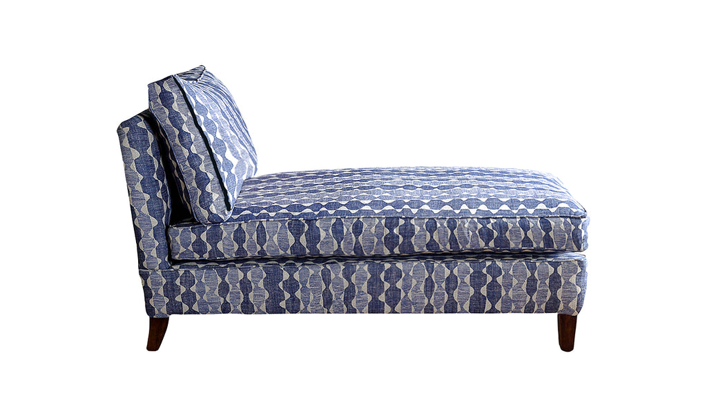 David Seyfried Armless Chaise in Fermoie Whittle WHIT-013 fabric.
