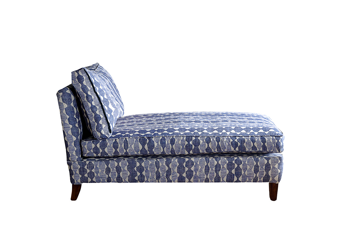 David Seyfried Armless Chaise in Fermoie Whittle WHIT-013 fabric.