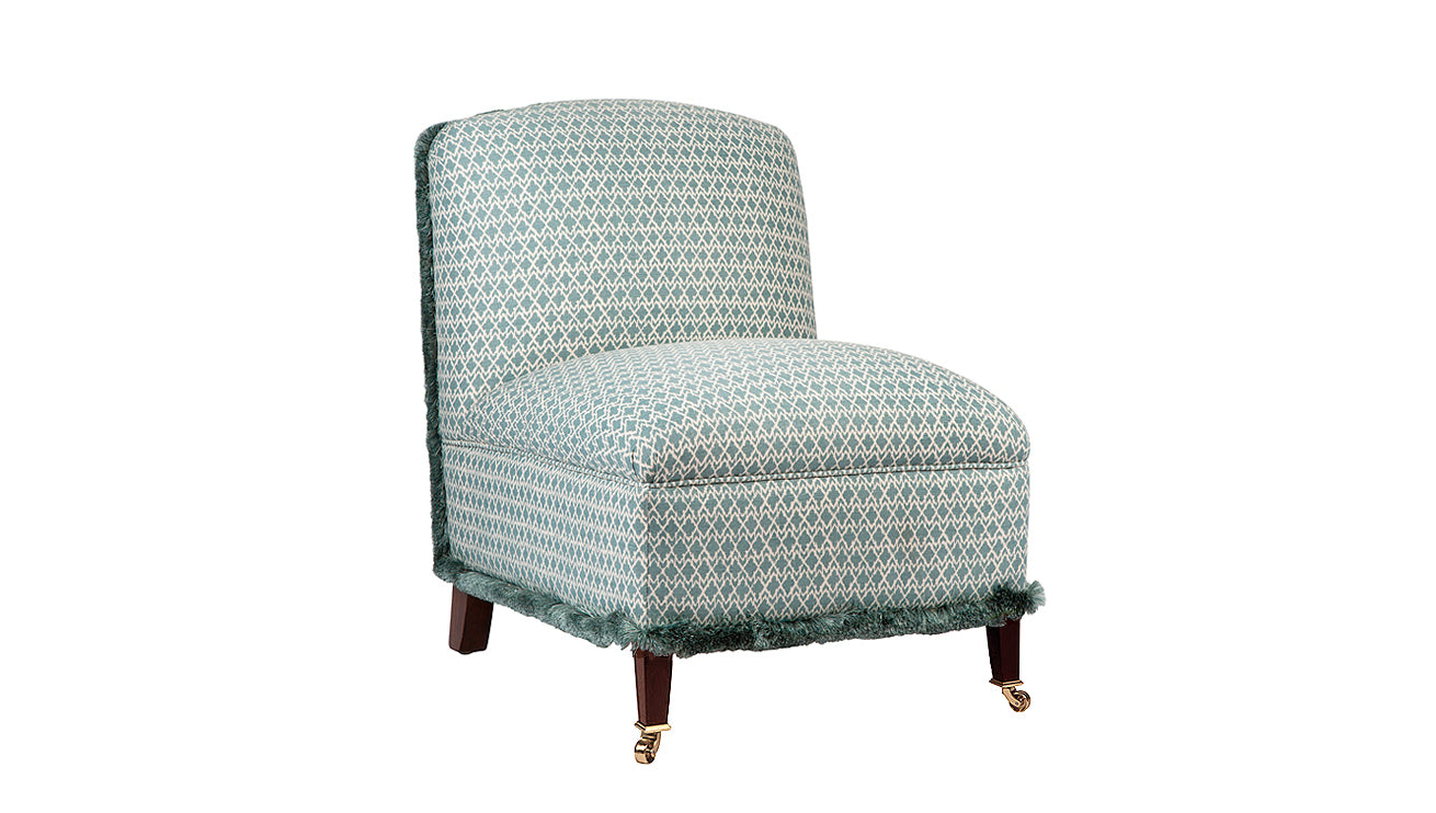 David Seyfried Astell Chair in blue fabric