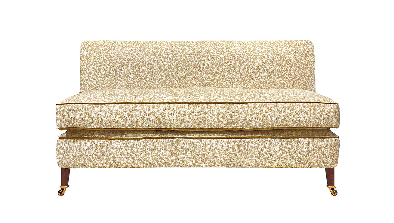 David Seyfried Belgrave Sofa in Sanderson Truffle Wheat fabric