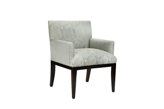 David Seyfried Berkeley Side Chair in Ramm Son & Crocker Bernardo Paisley Adriatic fabric. Showroom Clearance