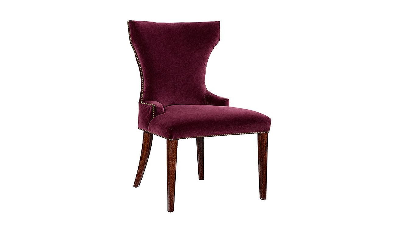 David Seyfried Blanchard Dining Chair in burgandy fabric