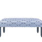 David Seyfried Bobbin Leg Stool in Rapture & Wright Iznik Mamluck Blue fabric with Farrow & Ball Hague Blue painted legs