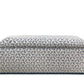 David Seyfried Box Ottoman on Frame Base in Bumble Bee Indigo fabric