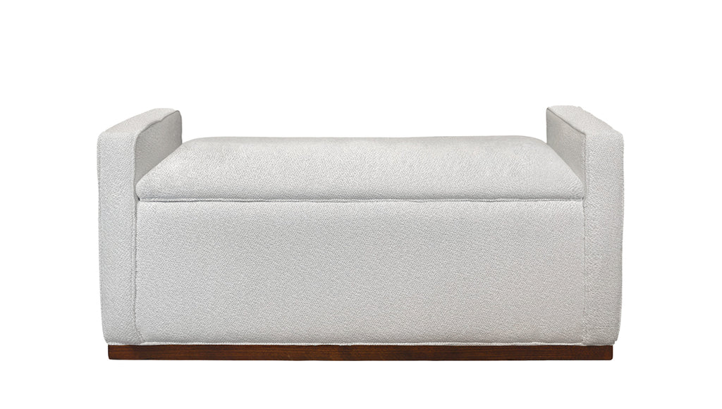 David Seyfried Box Ottoman with Arms in  Vano Riad 902 fabric