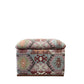 David Seyfried Box Stool on a Frame Base in Edmund Petit Isphan Multicolour fabric. Showroom Clearance.