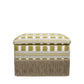 David Seyfried Box Stool on Frame Base in James Hare Paxton fabric
