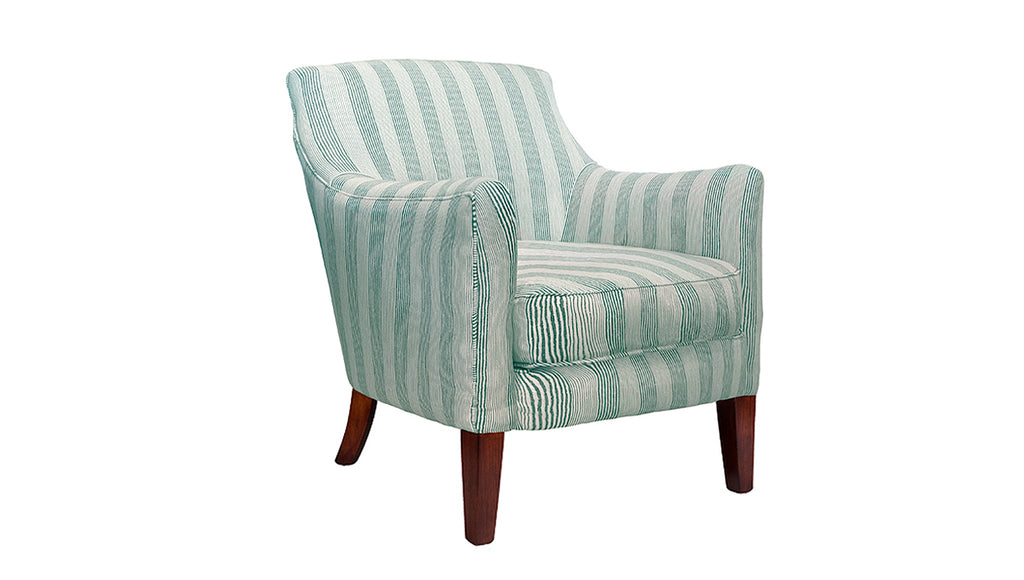 David Seyfried Cadogan Chair (Tapered Leg) in Fermoie Ticking TICK-008 fabric