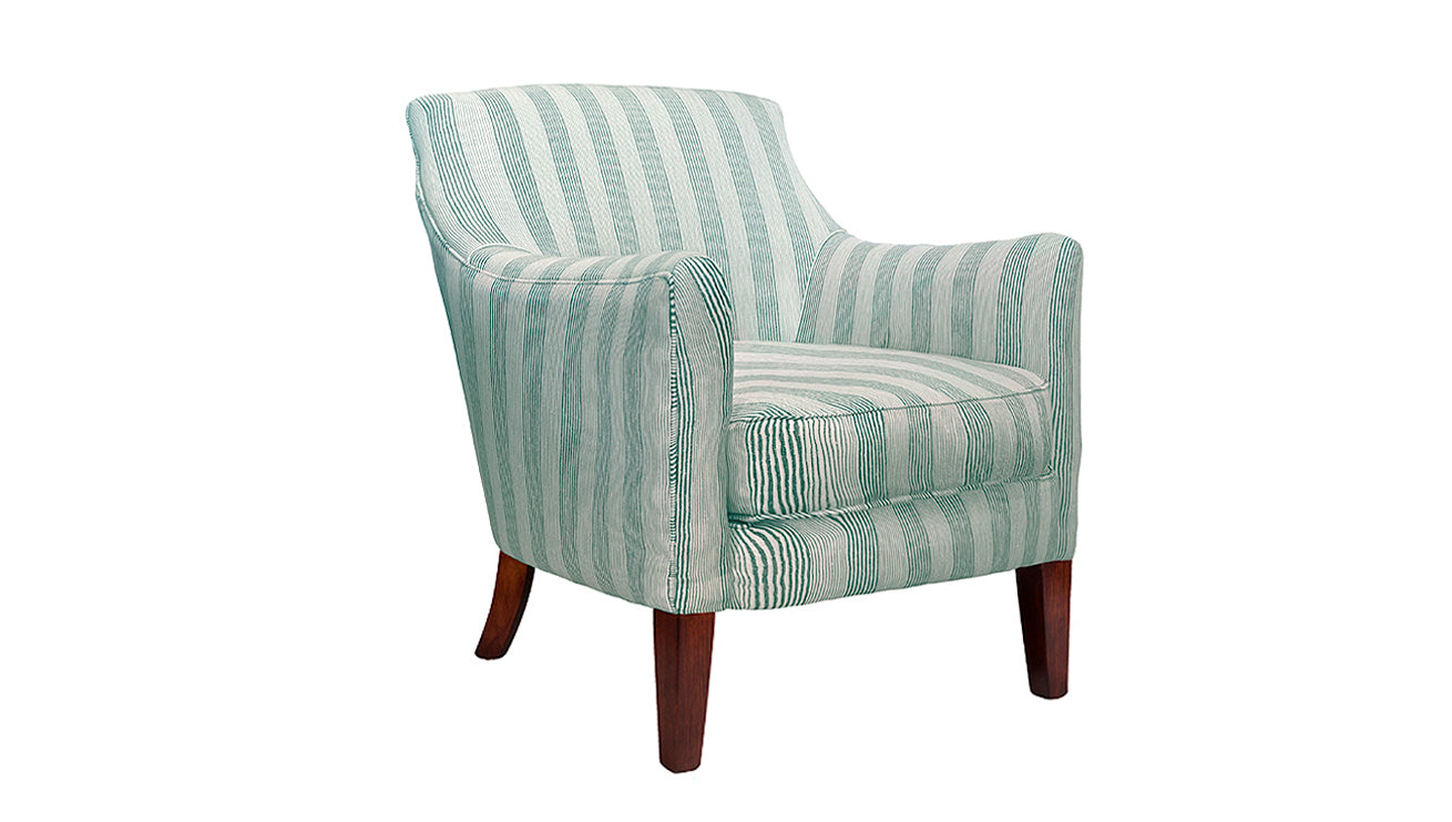David Seyfried Cadogan Chair (Tapered Leg) in Fermoie Ticking TICK-008 fabric