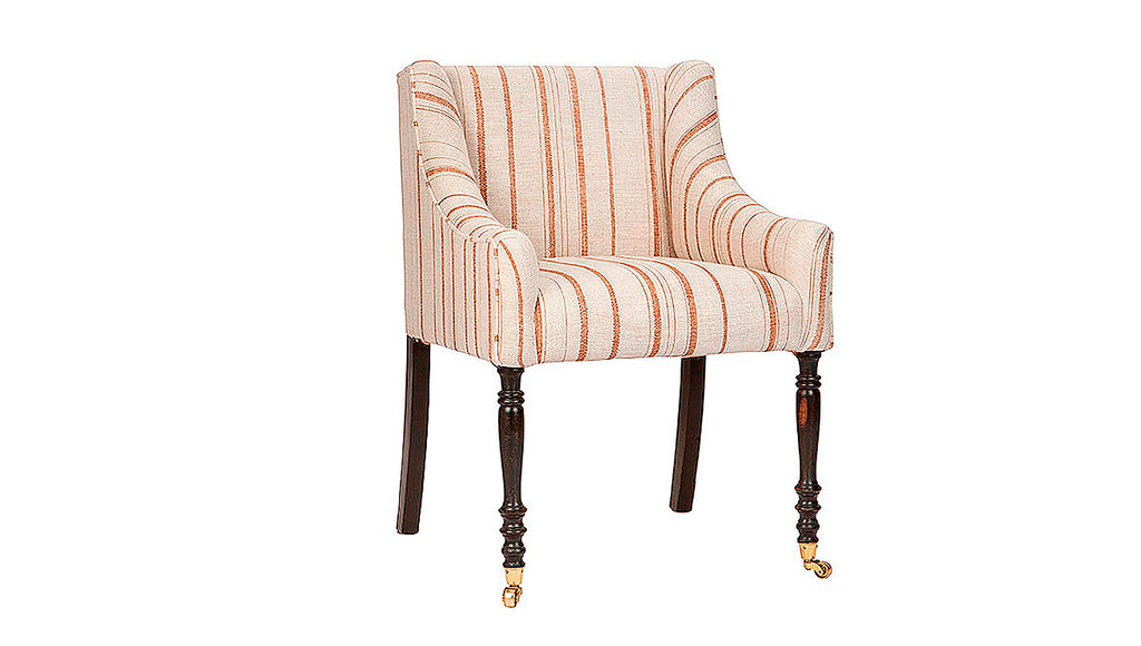 David Seyfried Caxton Chair in stripe fabric