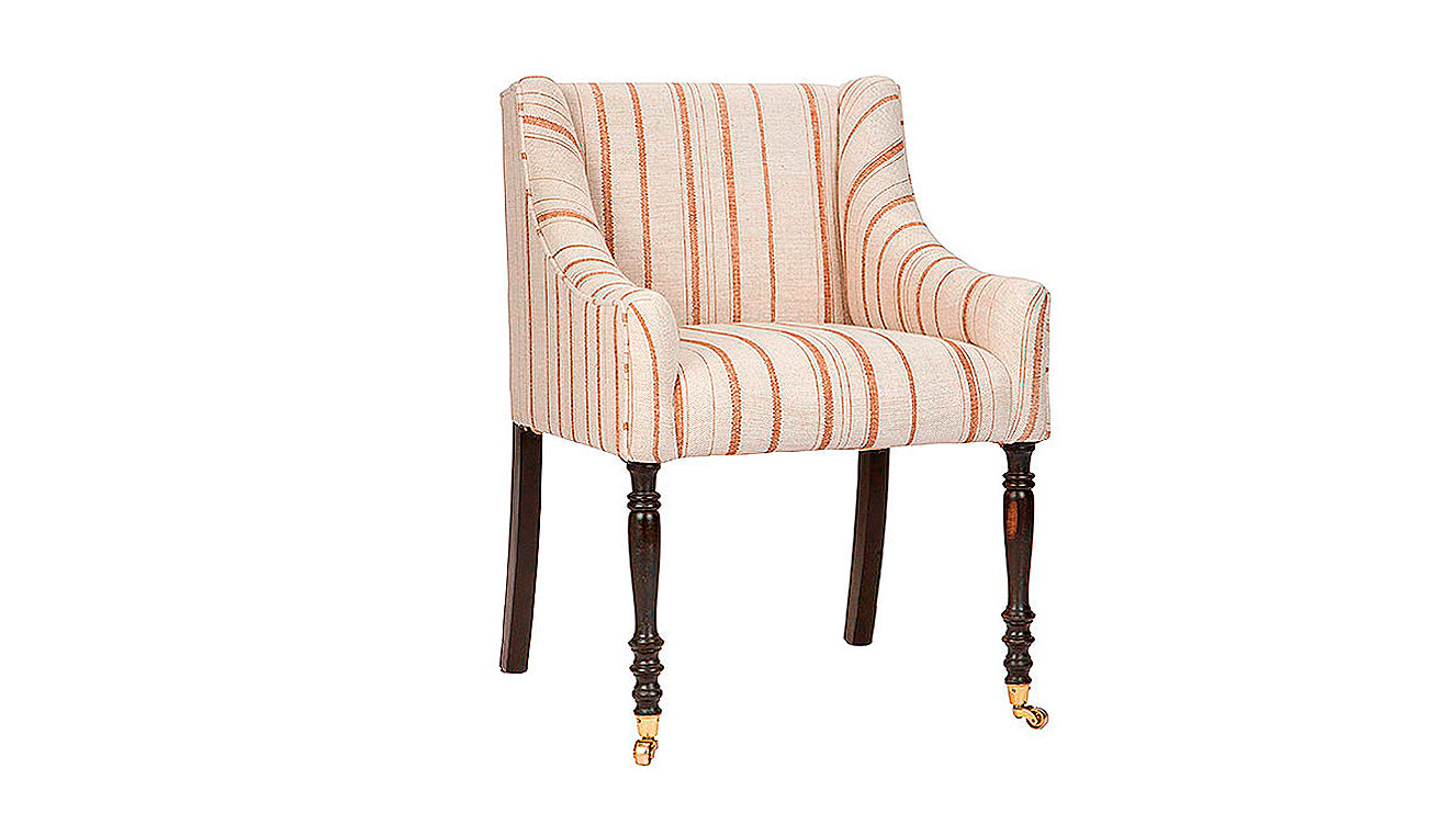 David Seyfried Caxton Chair in stripe fabric