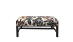 David Seyfried Chippendale Style Stool in  Claremont Tree of LIfe fabric with a single row of antiqued nails around base.