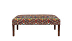 David Seyfried Connaught Stool in Design Archives Qarshi Marrakesh Red fabric with crossover nailing