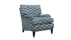 David Seyfried Eaton Chair with turned leg in Jany Clayton Kasuri Stripe Fabric by Zoffany