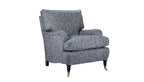 David Seyfried Eaton Chair in Christopher Farr Freida Indigo fabric