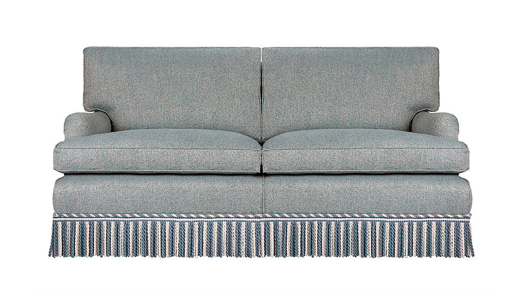 David Seyfried Eaton Sofa in Romo fabric with fringe
