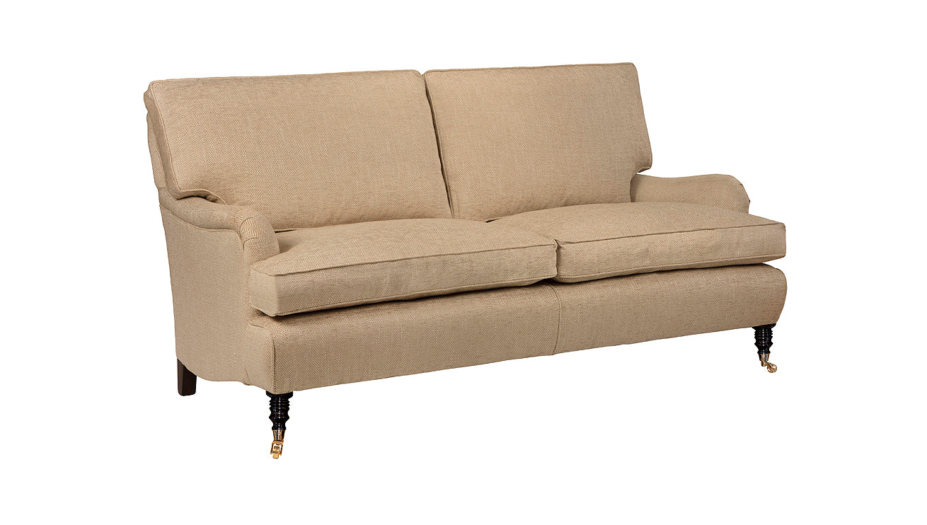 David Seyfried Eaton Sofa in beige fabric, side view