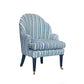 David Seyfried Editors Chair in Fermoie York Stripe L-173 with blue painted legs