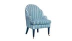 David Seyfried Editors Chair in Fermoie York Stripe L-173 with blue painted legs