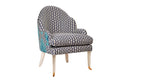 David Seyfried Editor's Chair in blue fabric