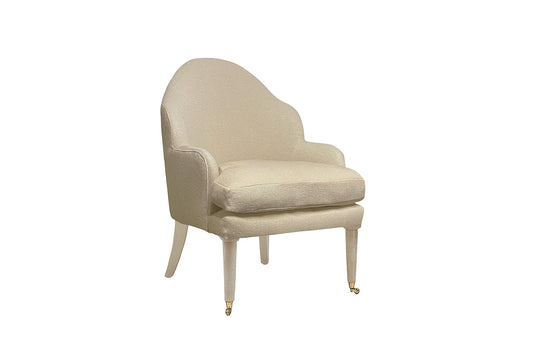 David Seyfried Editor's Chair (Grand) in 
Colefax & Fowler Tyndall F4686-27 Dark Cream fabric with Farrow & Ball Joa's White painted legs. Showroom Clearance.