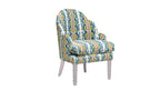 David Seyfried Editors Chair (Large) in Fabricut Stroheim Tenzin 01 fabric with Fabricut Cord contrast piping in Matcha and Farrow & Ball Peignoir painted legs