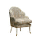 David Seyfried The Editor's Chair (Large) in Fermoie Shell Grotto 003 fabric with white painted legs . Showroom Clearance.