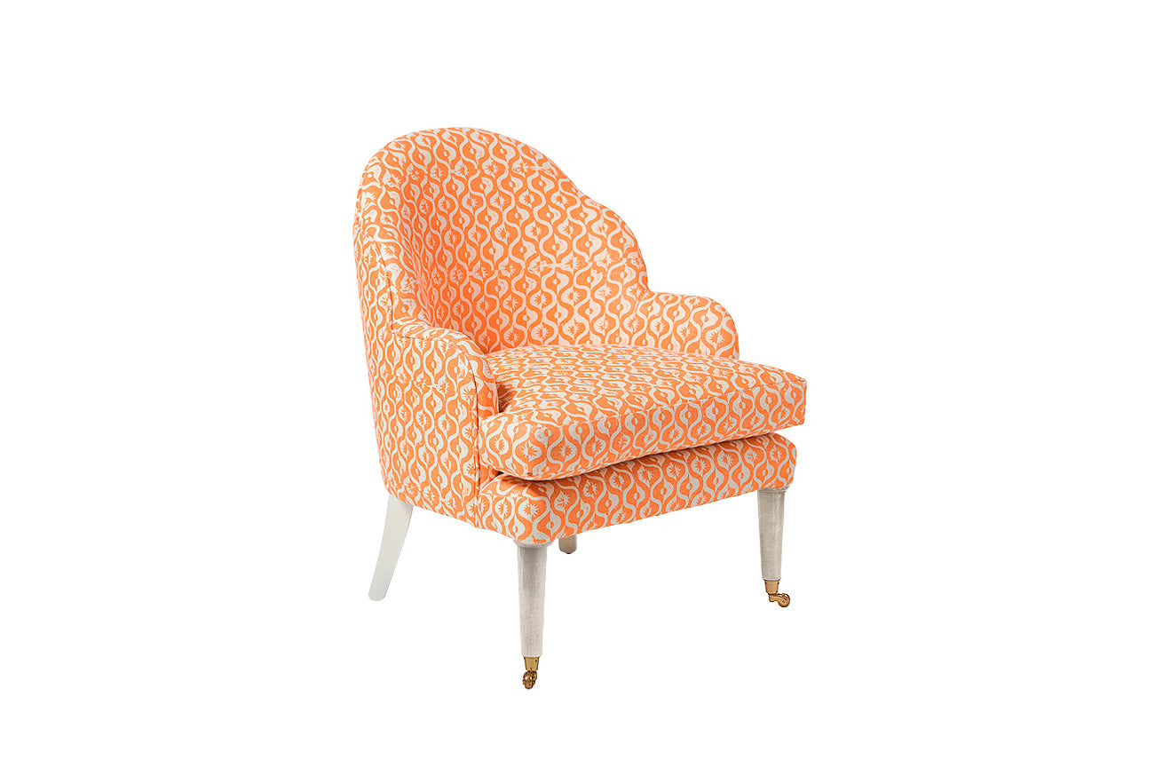 avid Seyfried Editors Chair (Large) in orange pattern