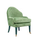 David Seyfried Editor's Chair (Grand) in Jane Churchill Darwin Green fabric with Little Green Goblin painted legs.