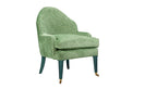 David Seyfried Editor's Chair (Grand) in Jane Churchill Darwin Green fabric with Little Green Goblin painted legs.