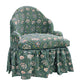 David Seyfried The Editor's Chair Grand on a swivel base with skirt,  in  Filling Spaces Nisa Niva fabric.