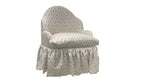 David Seyfried The Editor's Chair Grand on a swivel base with skirt, in Paris Lapres-Midi Allee Maintenon fabric