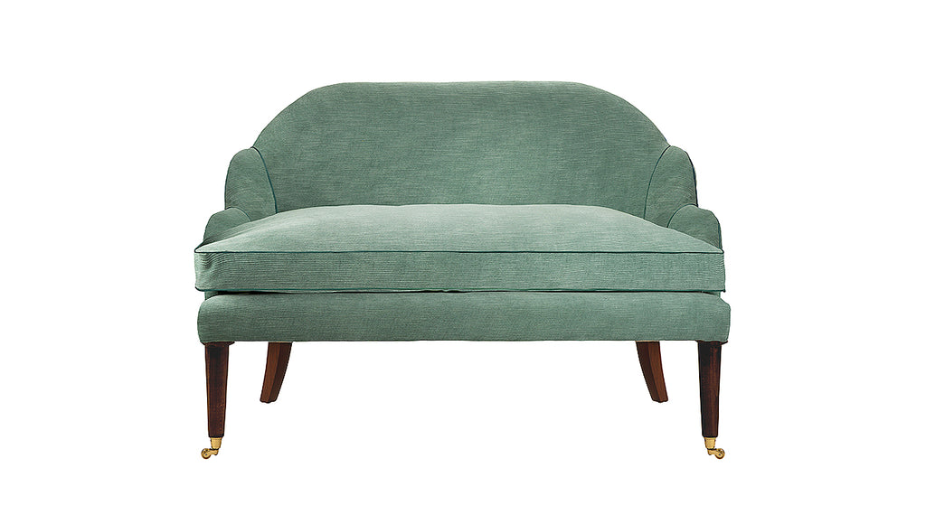 David Seyfried Editor's Grand sofa scallop in Avalon Laguna fabric