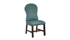 David Seyfried Eldon Dining Chair with Stretchers in Patrick Gallagher Vetta Arezzo fabric