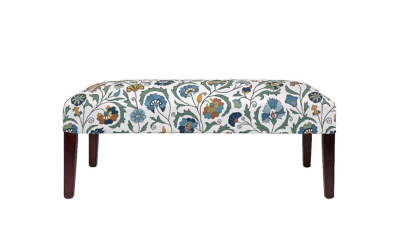 David Seyfried Georgian Style Stool in John Stefanidis Kokand Winter fabric. Showroom Clearance