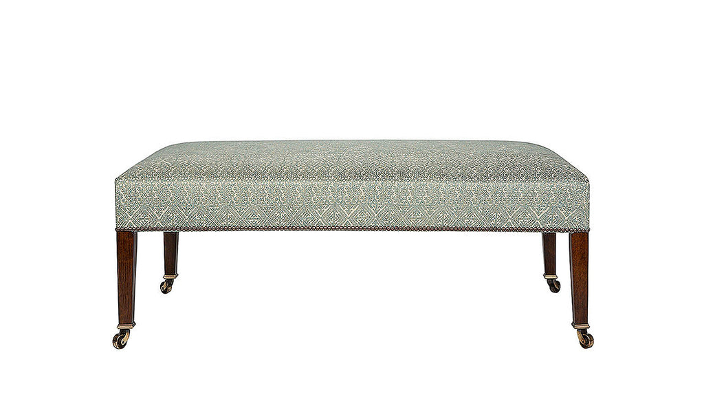 David Seyfried Georgian Style Stool in green fabric