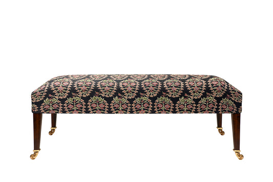 David Seyfried Georgian Style Stool in Nicole Fabre Mansour fabric. Showroom Clearance.