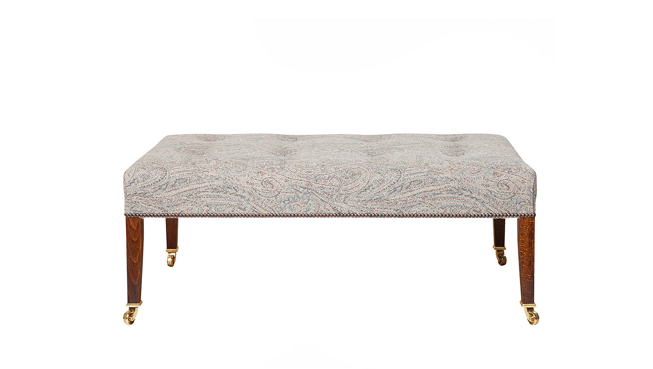David Seyfried Georgian Style Shallow Buttoned Stool